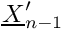 $ \vect{X}^{\prime}_{n-1} $