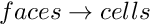 $faces \rightarrow cells$